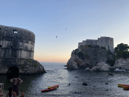 The Tvrdava Bokar fortress, kayaks Bokar Beach, Kolorina Bay and Fort Lovrijenac