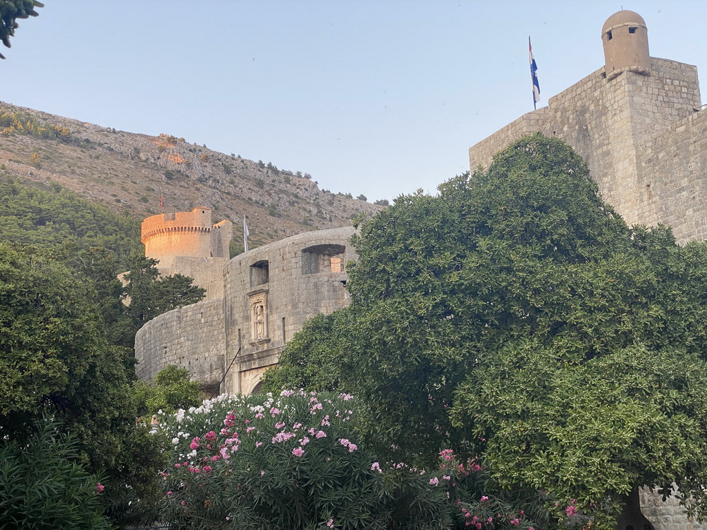 The park just north of the Bokar Beach, the western city walls, the Pile Gate and the Tvrdava Minceta fortress