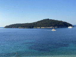 The Lokrum island, viewed from the tour bus to Perast on the Ulica Frana Supila street