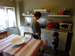 Miaomiao and Max in the kitchen at the first floor of our apartment La Tête en l`Air