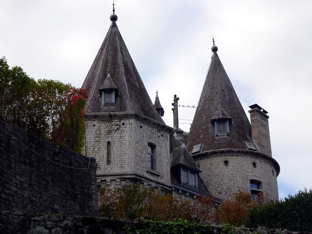 Towers of the Durbuy Castle, viewed from the Rue Jean de Bohême street