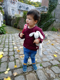 Max with a lolly at the Rue des Récollets street