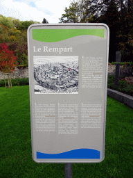 Information on the ramparts of Durbuy, at the Rue des Récollets street