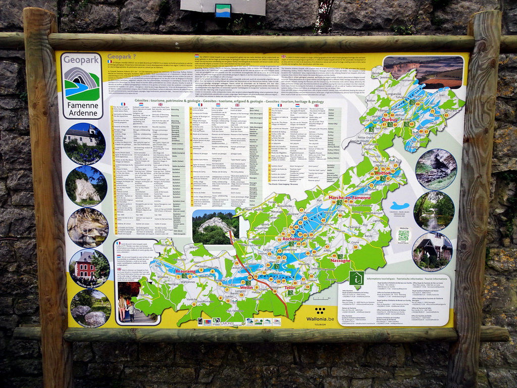 Map of the Geopark Famenne Ardenne at the Avenue Hubert Philippart