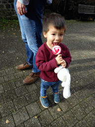 Max with a lolly at the Avenue Hubert Philippart