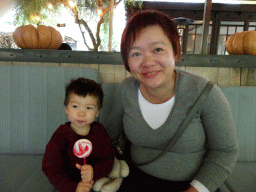 Miaomiao and Max with a lolly at the Le 7 by Juliette restaurant
