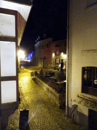 The west side of the Rue de la Prévôté street, viewed from the living room at the first floor of our apartment La Tête en l`Air, by night