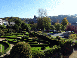 The northeast side of the Topiary Park and the Durbuy Castle, viewed from the terrace