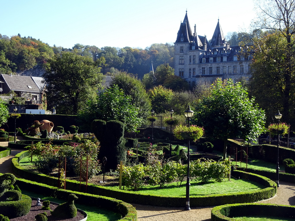 The northeast side of the Topiary Park and the Durbuy Castle, viewed from the terrace