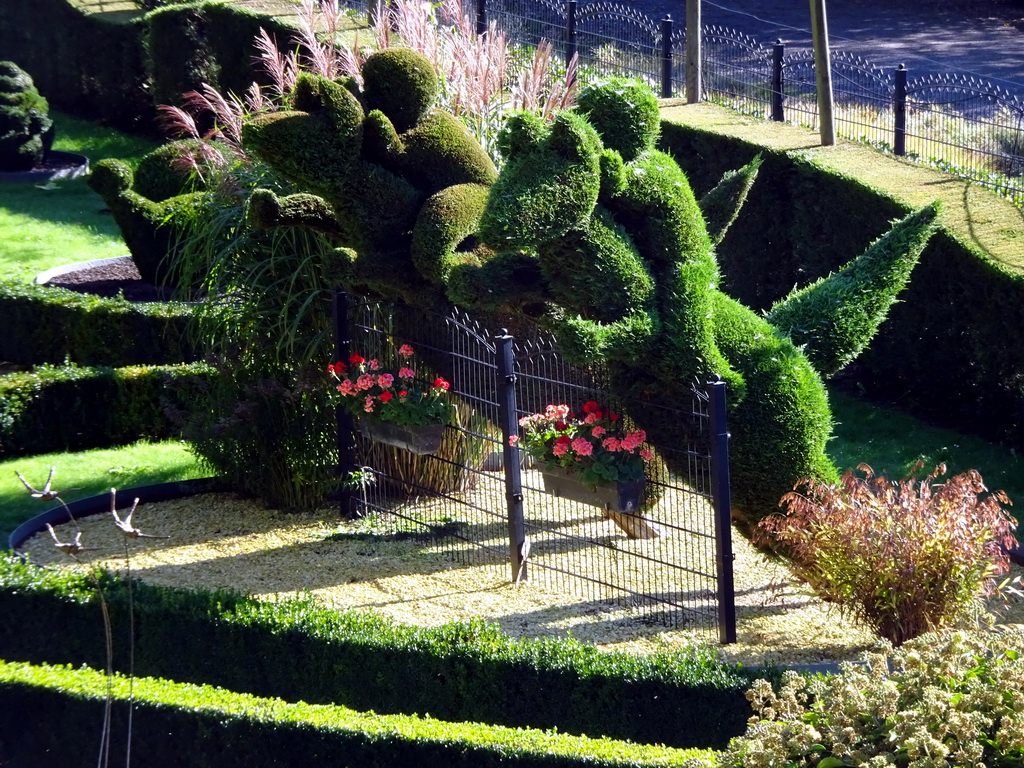 Topiary at the northeast side of the Topiary Park, viewed from the terrace