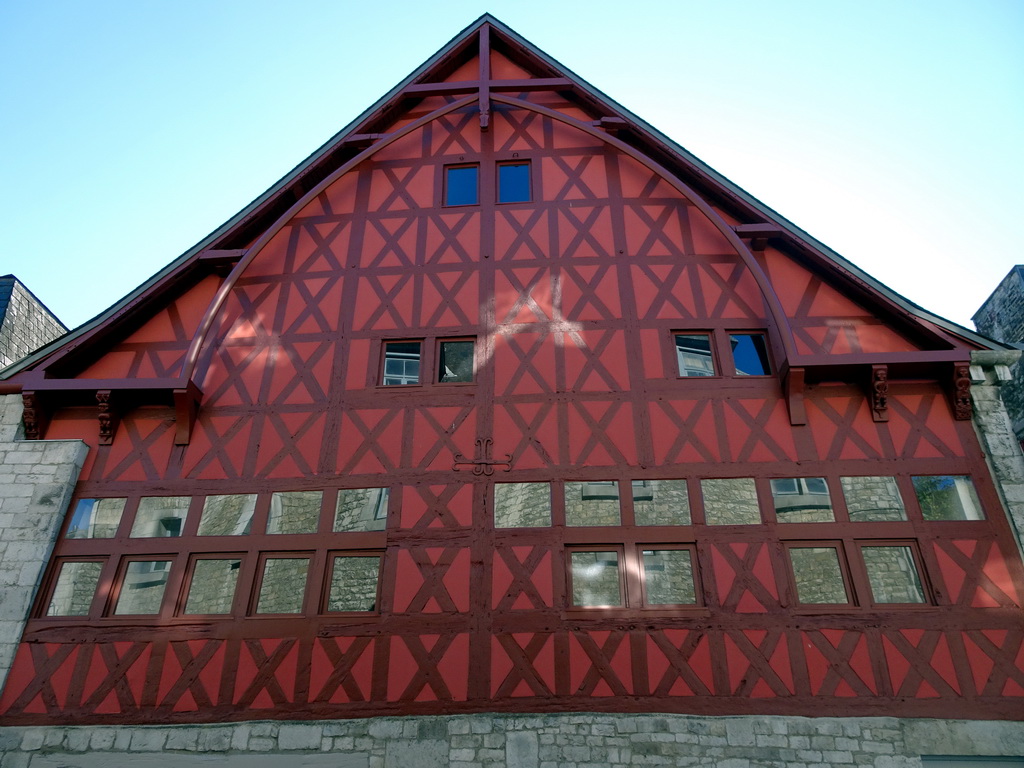 Facade of a house at the Rue du Comte Théodule d`Ursel street