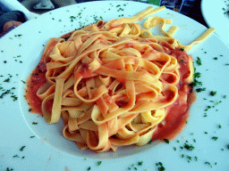 Pasta at the La Ferme au Chêne restaurant