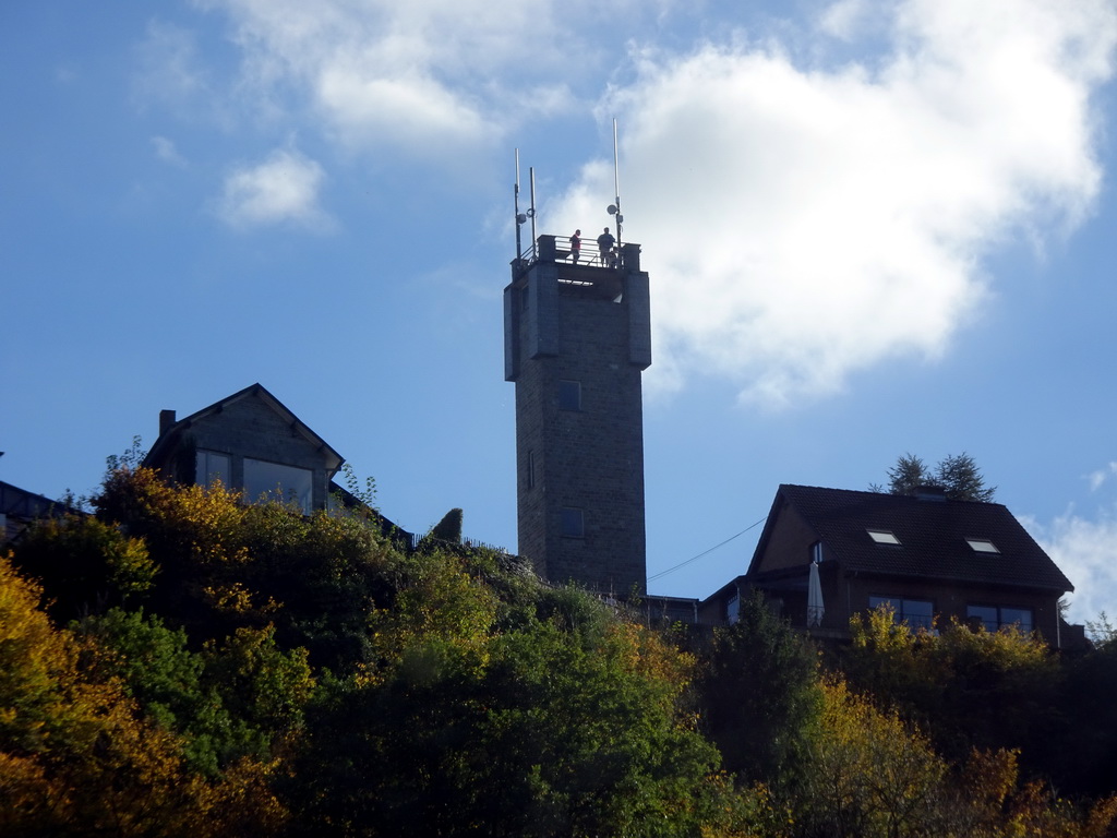 The Belvedère tower, viewed from the bathroom at the top floor of our apartment La Tête en l`Air