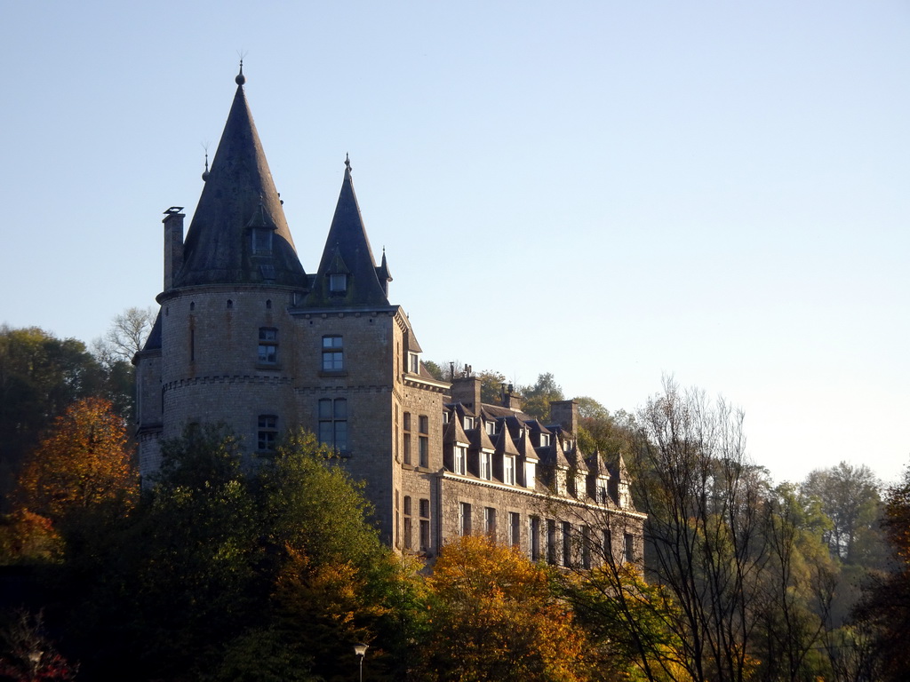 The Durbuy Castle, viewed from a path next to the Chemin Touristique road