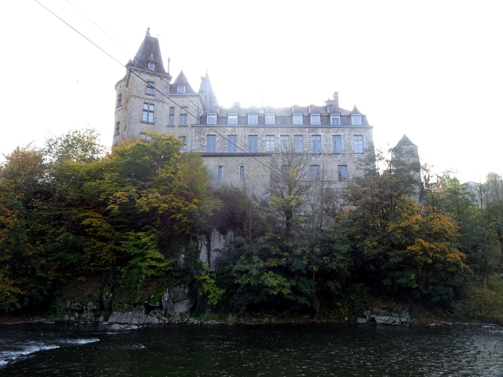 The Ourthe river and the northwest side of the Durbuy Castle