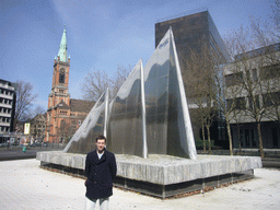 Tim, the Mack Brunnen fountain and the Johanneskirche church