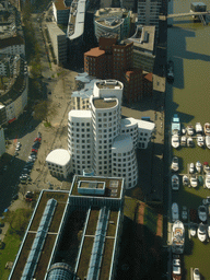 View on the Neuer Zollhof (Gehry buildings), from the Günnewig Rheinturm Restaurant Top 180