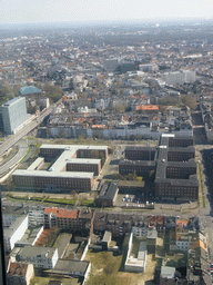 View on the Polizeipräsidium, the Schwanenspiegel and the Ständehaus, from the Günnewig Rheinturm Restaurant Top 180