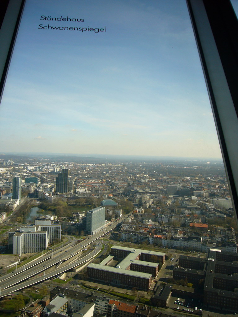 View on the Polizeipräsidium, the Schwanenspiegel and the Ständehaus, from the Günnewig Rheinturm Restaurant Top 180