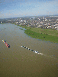Boats in the Rhine river, and the Rheinpark