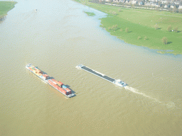 Boats in the Rhine river, and the Rheinpark