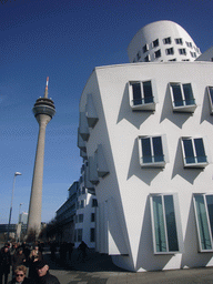 The Neuer Zollhof and the Rheinturm Düsseldorf