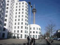 The Neuer Zollhof and the Rheinturm Düsseldorf