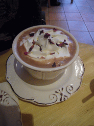 Hot chocolate in the chocolate shop `Gut & Gerne`