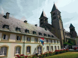 Building at the Porte St. Willibrord street and the front of the Basilica of St. Willibrord