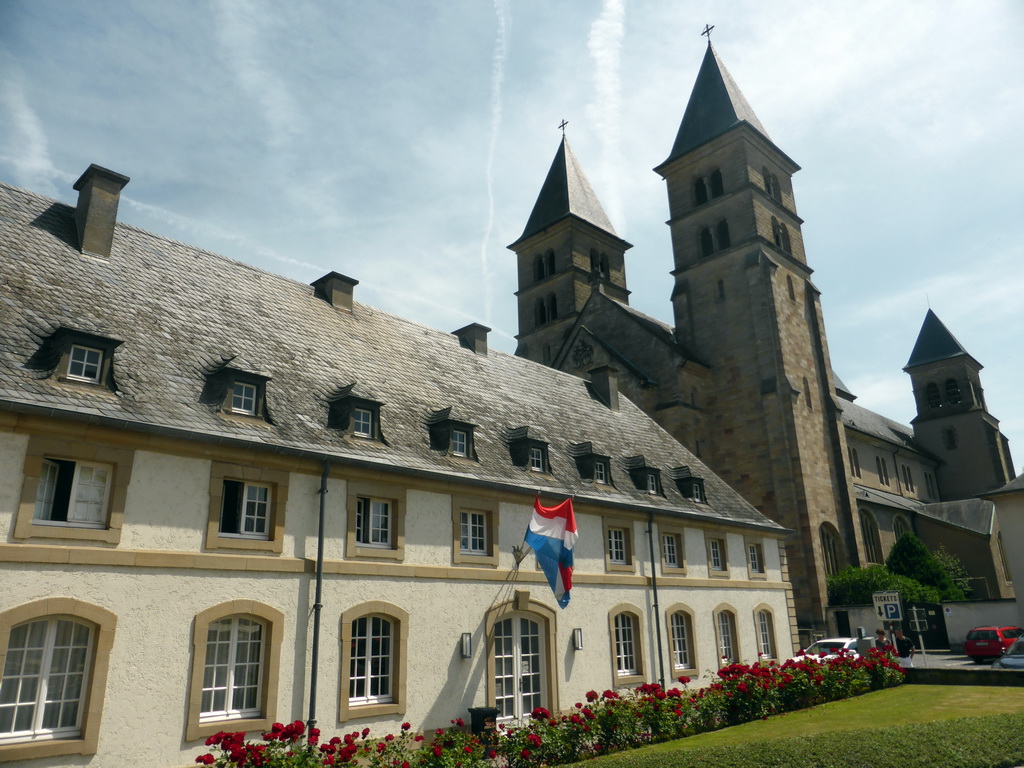 Building at the Porte St. Willibrord street and the front of the Basilica of St. Willibrord