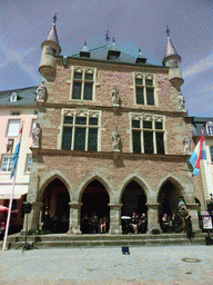 Orchestra playing music at the front of the Palace of Justice at the Place du Marché square