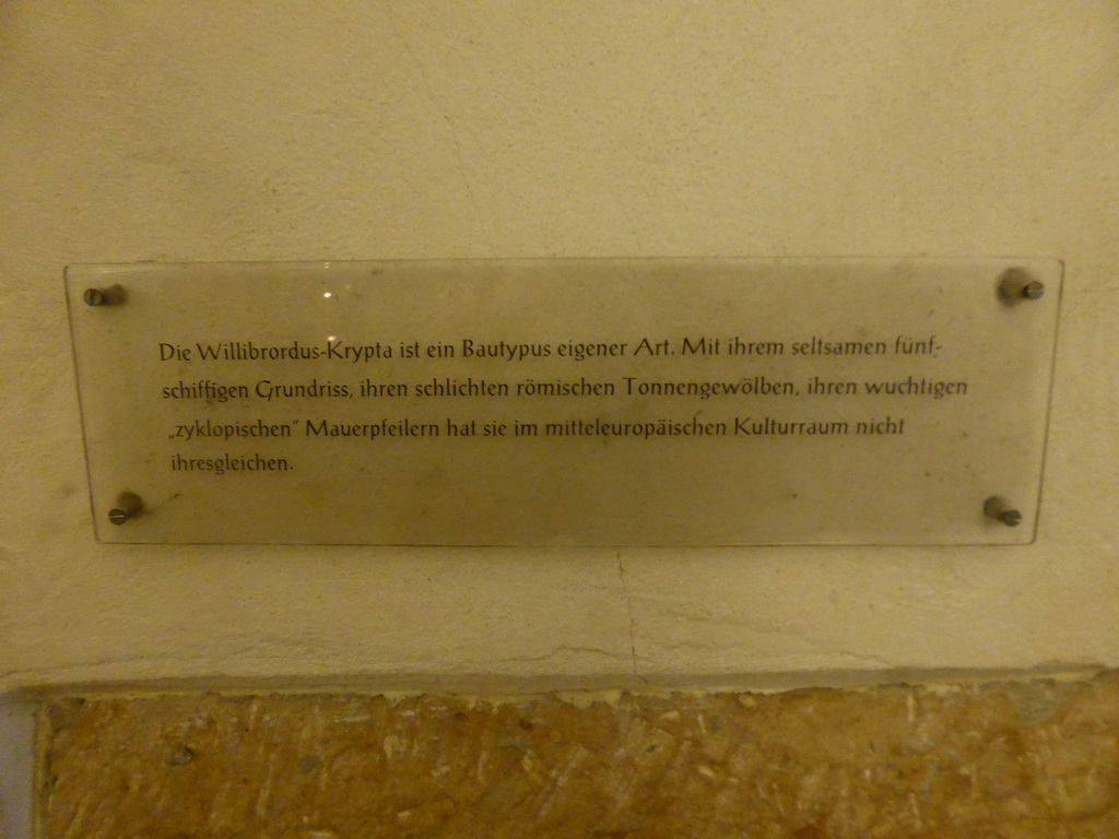 Explanation on the crypt of the Basilica of St. Willibrord