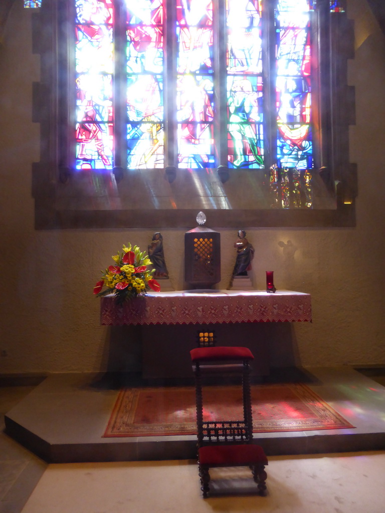 Side altar and stained glass window at the Basilica of St. Willibrord