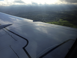 The Silverknowes Golf Club, Lauriston Castle and the west side of the city, viewed from the airplane from Amsterdam