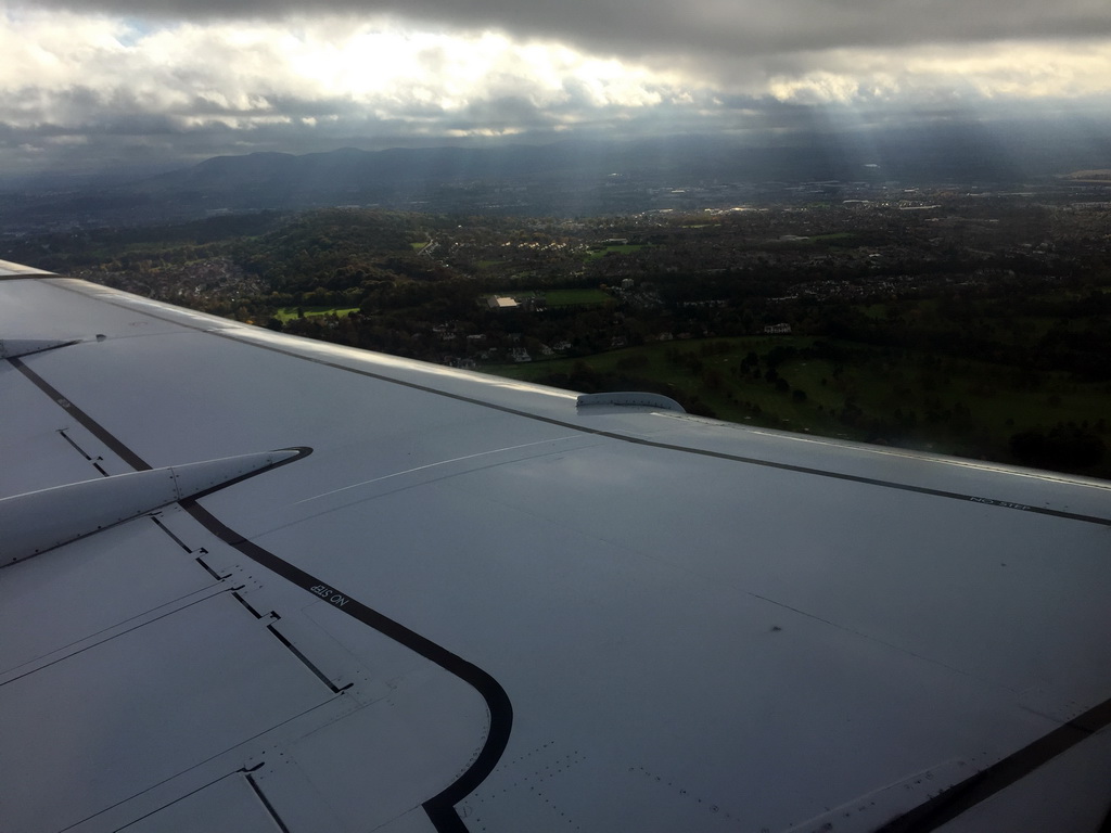 The west side of the city, viewed from the airplane from Amsterdam