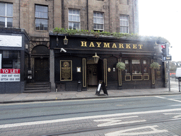 The Haymarket pub, viewed from the taxi at Clifton Terrace