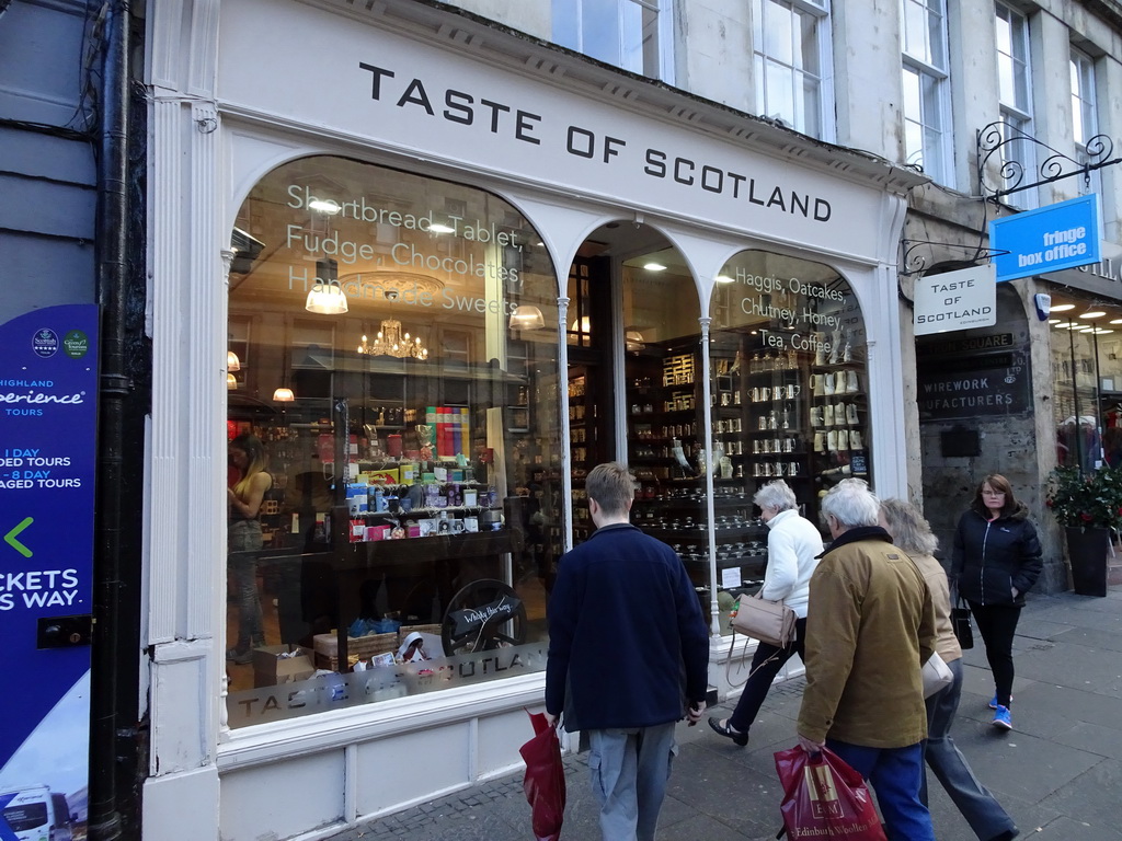 Front of the Taste of Scotland shop at the Royal Mile