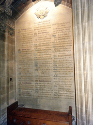 Plaque with Scottish rulers at the ante-chapel to the Thistle Chapel at St. Giles` Cathedral