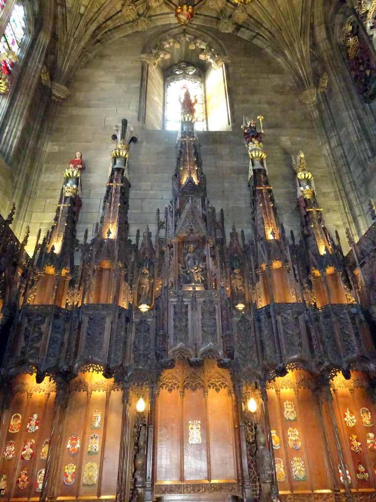 Upper part of the west apse of the Thistle Chapel at St. Giles` Cathedral