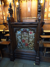 The Sovereign`s Stall at the west apse of the Thistle Chapel at St. Giles` Cathedral