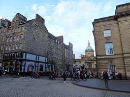 Bank Street and the front of the Lloyds Banking Group Head Office, viewed from the Royal Mile