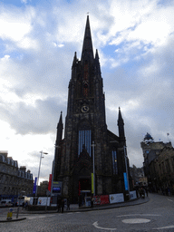 Front of the Hub at the crossing of the Johnston Terrace and the Royal Mile, and the Camera Obscura building