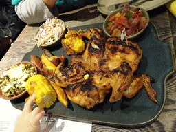 Chicken, corn and salad at the Nando`s Edinburgh Chambers Street restaurant