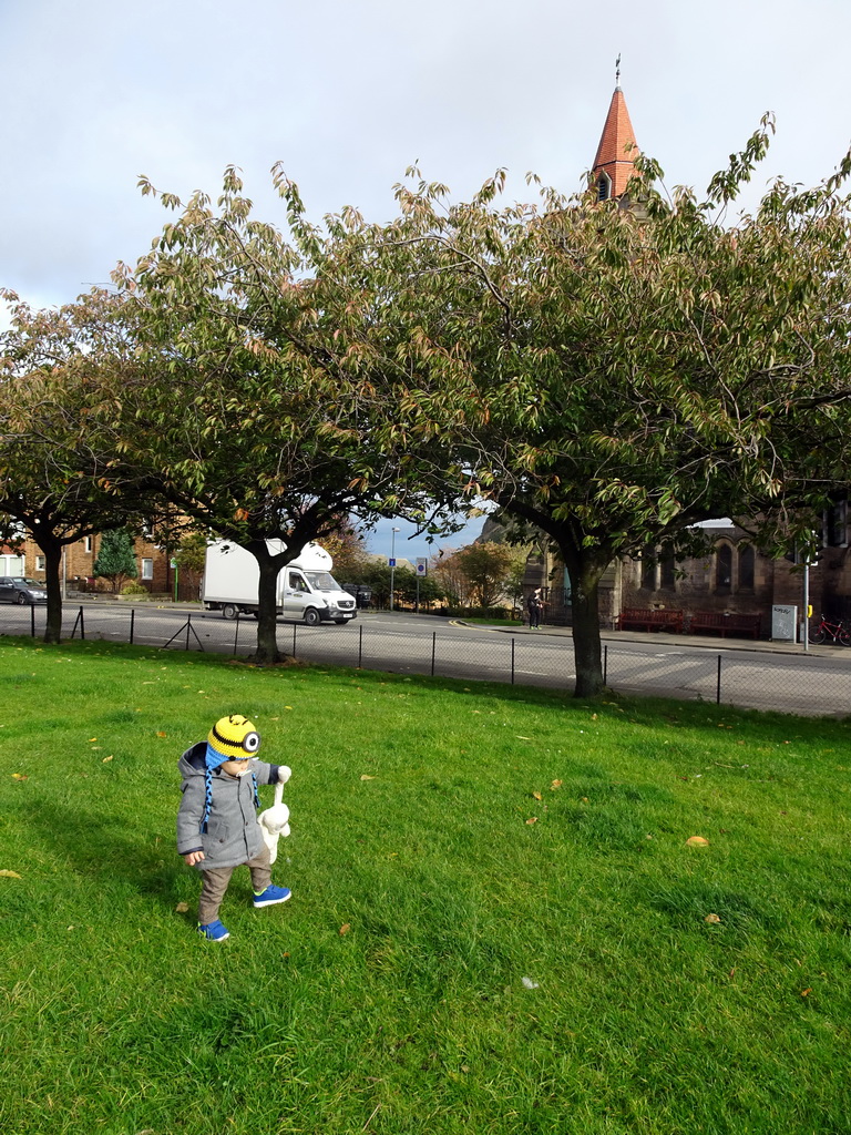 Max at the Deaconess Garden, and the Kirk O` Field church