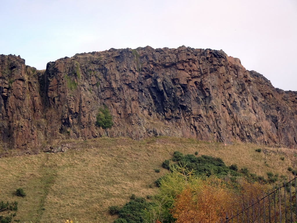 The Salisbury Crags at Holyrood Park, viewed from the square at the east side of Brown Street