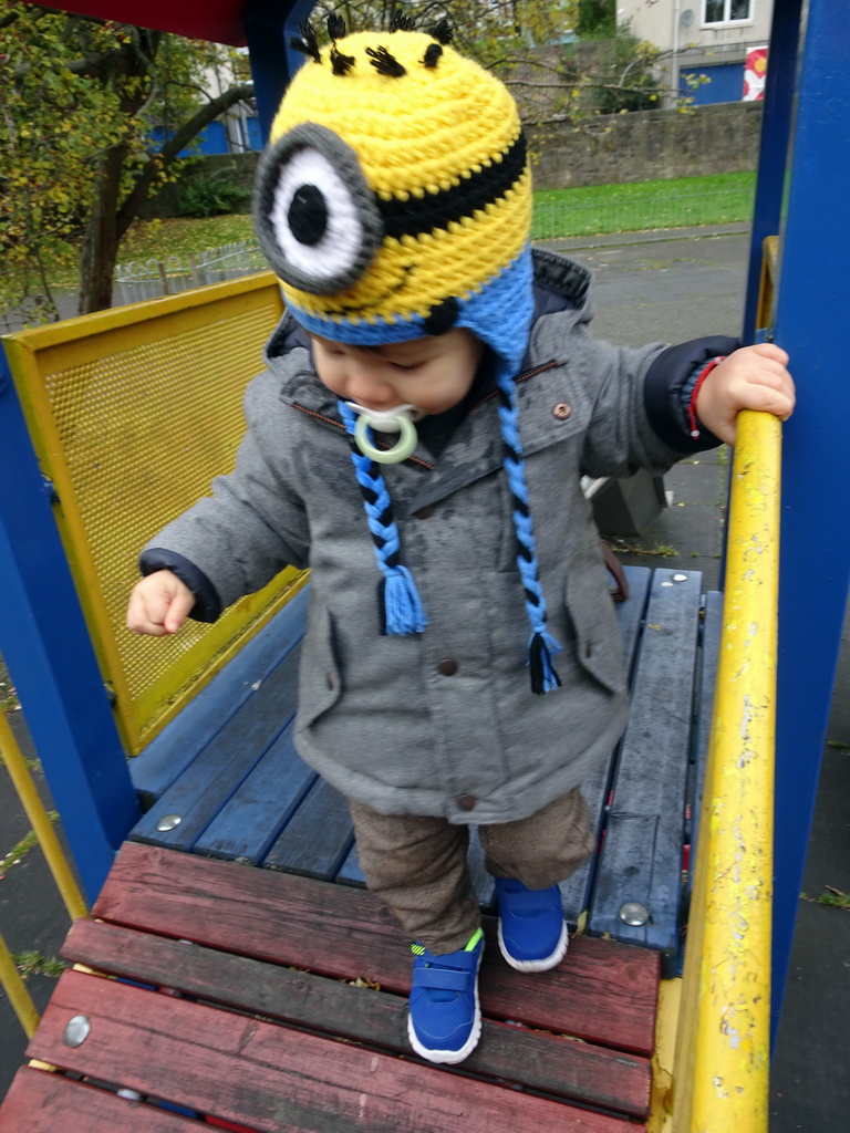 Max at the playground at Dumbiedykes Road