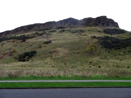 Holyrood Park with the Salisbury Crags, viewed from Queen`s Drive