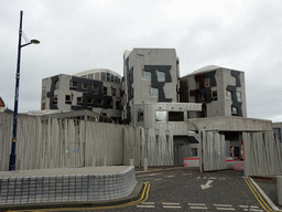 The south side of the Scottish Parliament Building at Holyrood Road