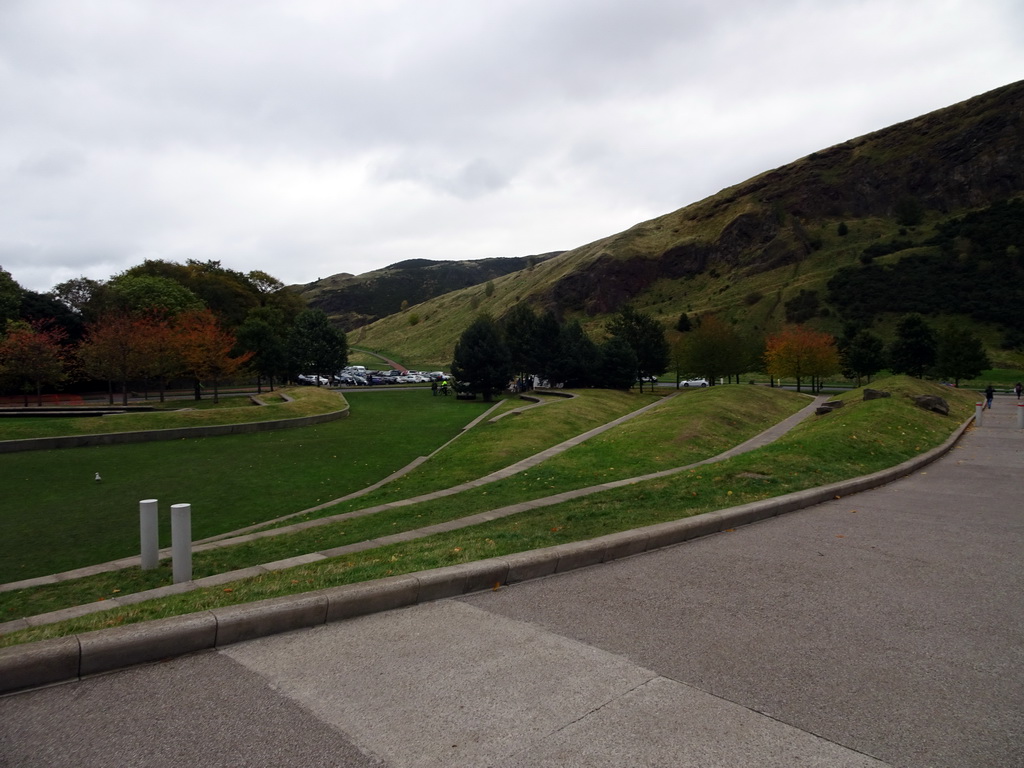 The Horse Wynd, Queen`s Drive, the Holyrood Palace Car Park and the northwest side of Holyrood Park
