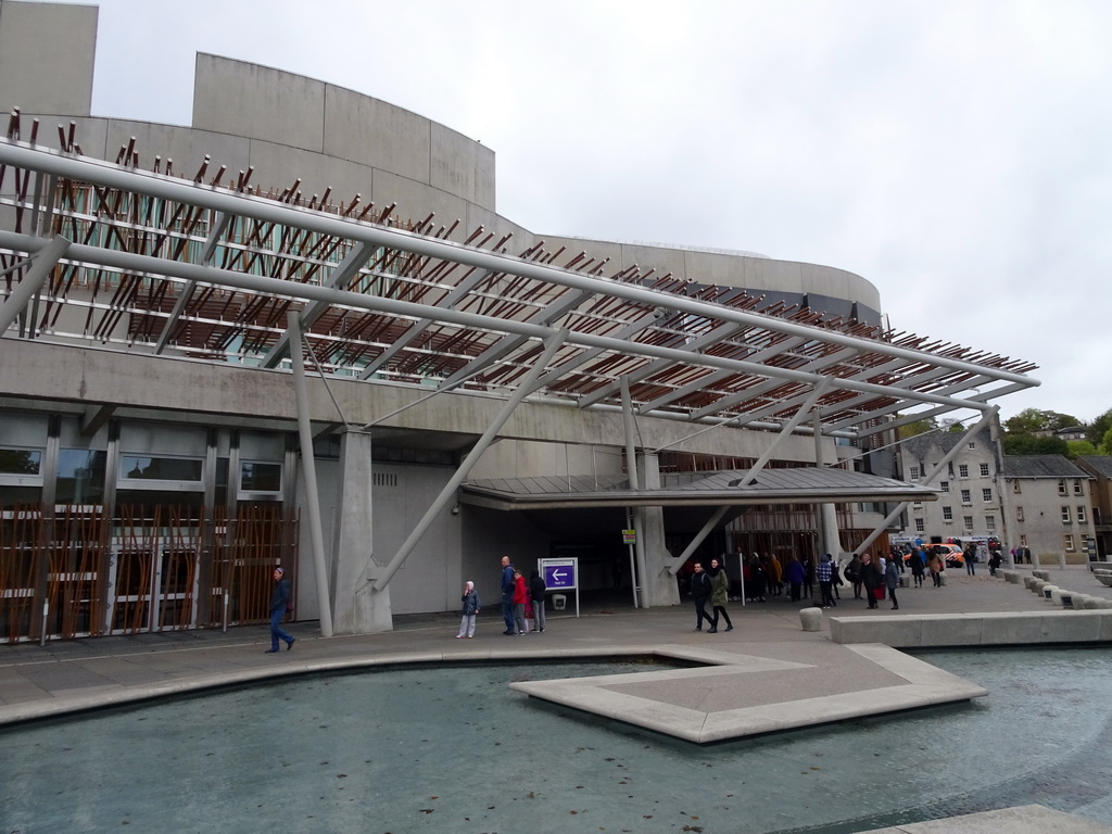 Front of the Scottish Parliament Building at the Horse Wynd